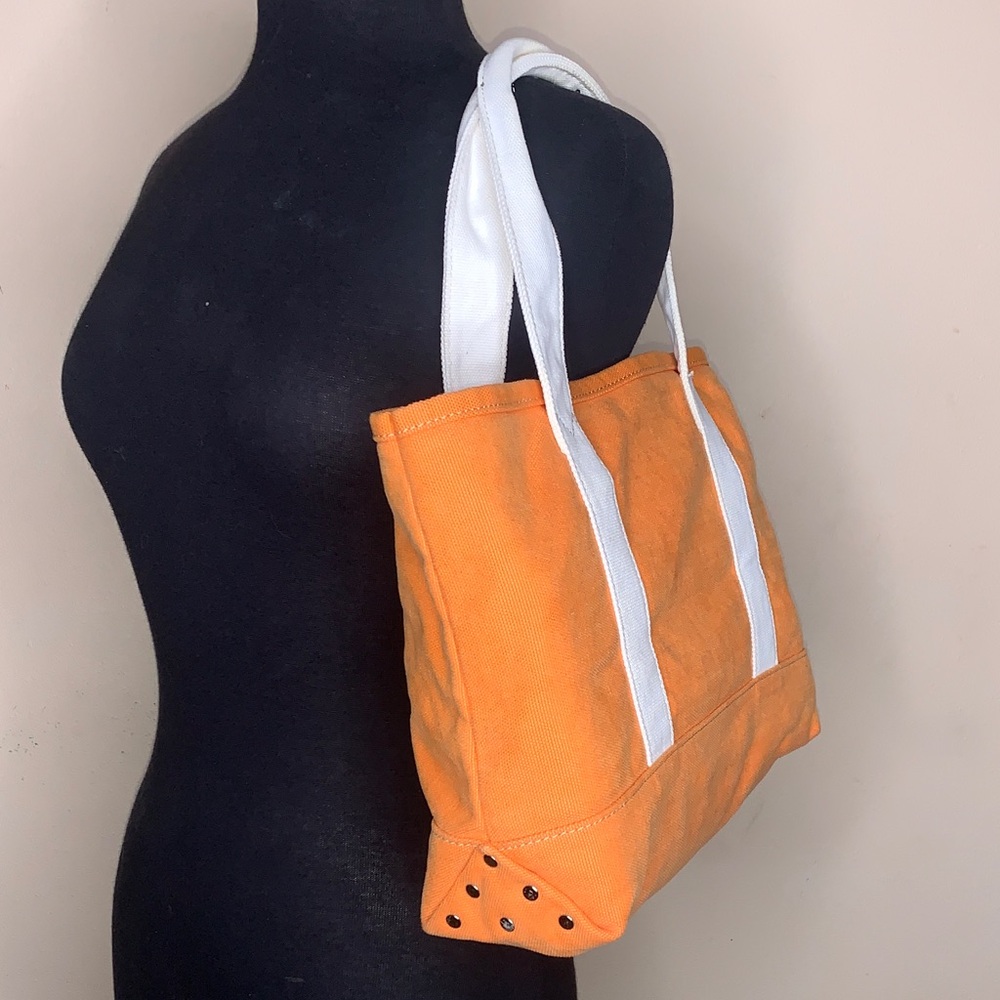 J crew orange studded tote bag